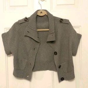 Cropped, knit sweater